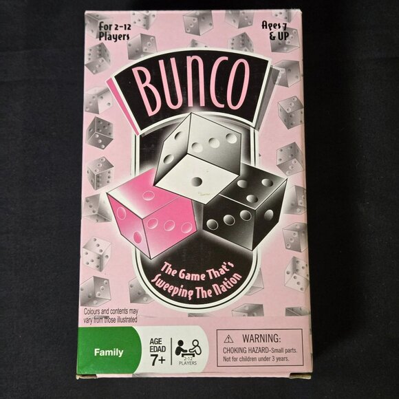 Bunco Dice Game For 2-12 Players Ages 7+ Family Fun By Cardinal - Picture 1 of 5